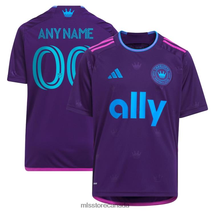 MLS Jerseys Kids Charlotte FC Adidas Purple 2023 Crown Jewel Kit Replica Custom Jersey 2X604109