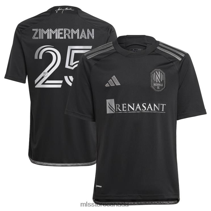 MLS Jerseys Kids Nashville SC Walker Zimmerman Adidas Black 2023 Man In Black Kit Replica Player Jersey 2X604311