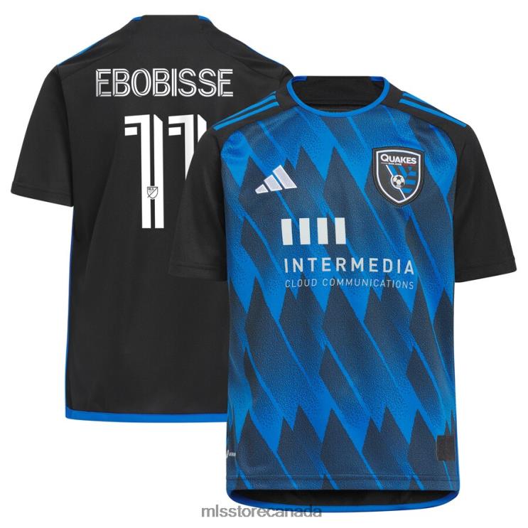 MLS Jerseys Kids San Jose Earthquakes Jeremy Ebobisse Adidas Blue 2023 Active Fault Jersey Replica Jersey 2X604788