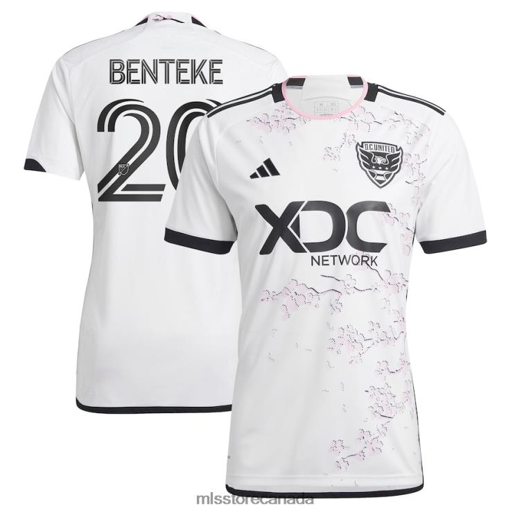 MLS Jerseys Men D.C. United Christian Benteke Adidas White 2023 The Cherry Blossom Kit Replica Player Jersey 2X604241
